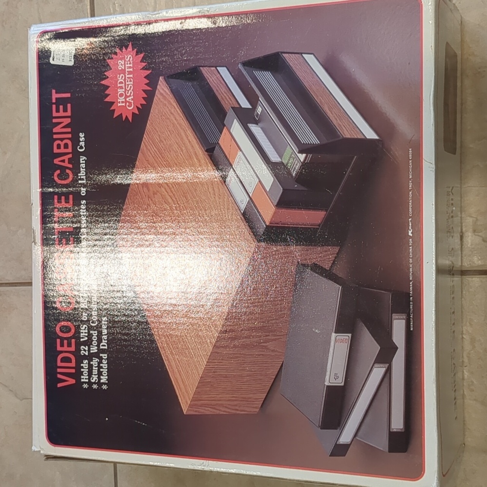 VHS Video Cassette Cabinet 2 Drawers